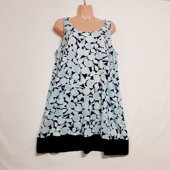 J. Jill Seashell Womens A-line Sleeveless Dress Size MP Blue Side Pockets - Picture 1 of 12